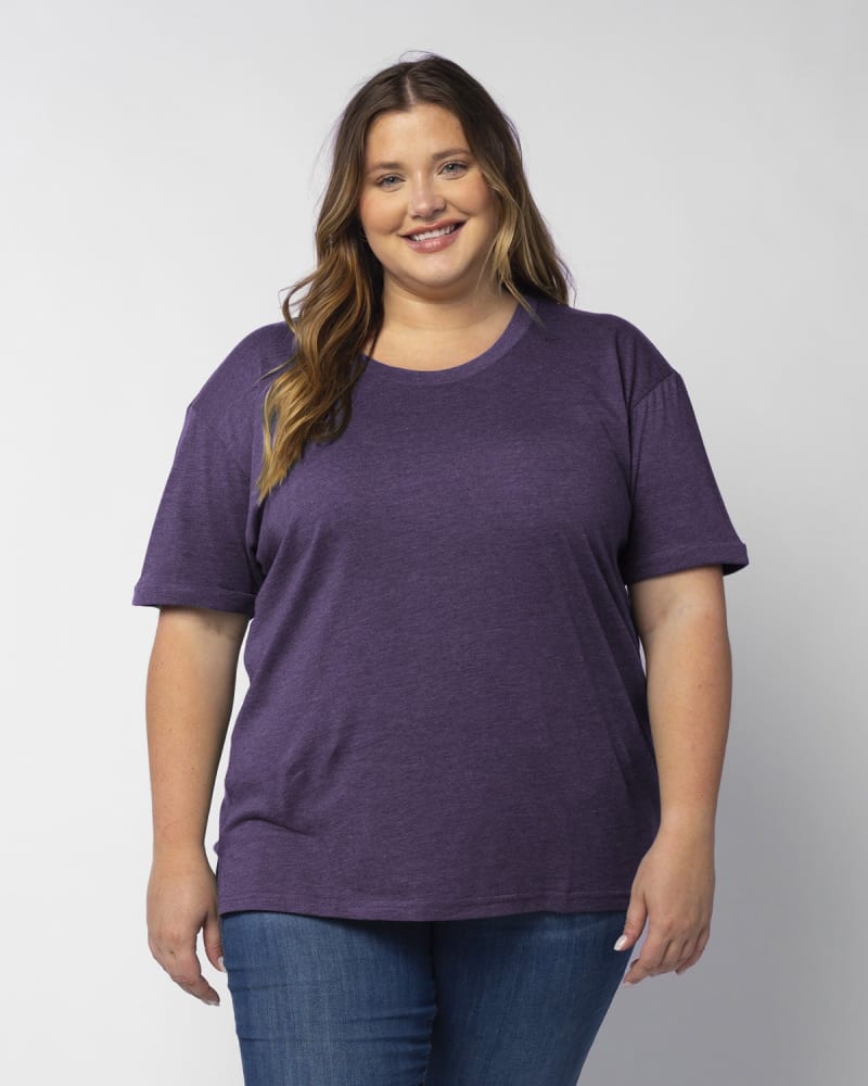 Front of a model wearing a size 3X Must Have Tee in Purple by chicka-d. | dia_product_style_image_id:289441